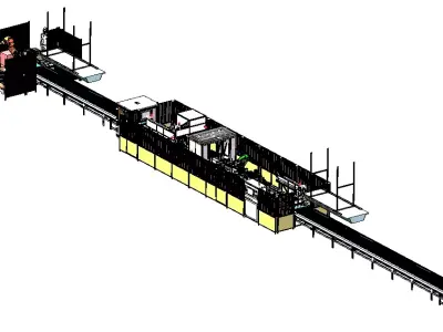 Pull riveting test packing integrated assembly line equipment 3D model