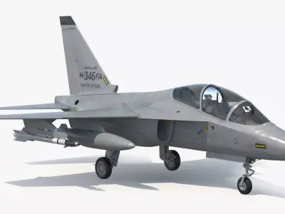 Aermacchi M-346FA Fighter Attack Jet Simplified 3D model