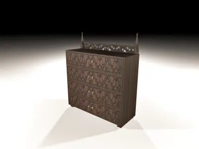 Gothic furniture set 3D model