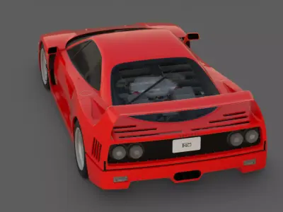 1987 Ferrari F40 3D Model  The Last Great Ferrari 3D model