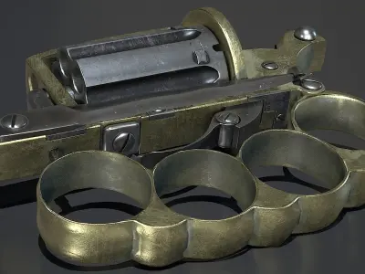 Apache revolver Low-poly 3D model Free low-poly 3D model