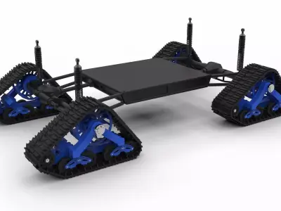 Chassis for vehicle with Mattracks Suspension tracks 3D model