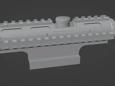 Sniper Scope 4x32 sight Low-poly 3D model