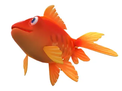 Common Gold Fish Cartoon Animated Low-poly 3D model