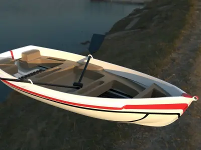 dinghy white Low-poly 3D model