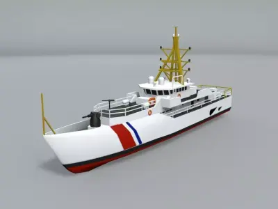 Fast Response Cutter Boat Ship LOWEST Low-poly 3D model