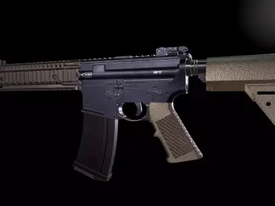 MK18 Rifle Low-poly 3D model