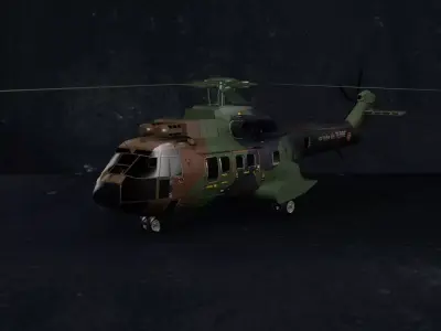 Eurocopter AS532UL Low-poly 3D model