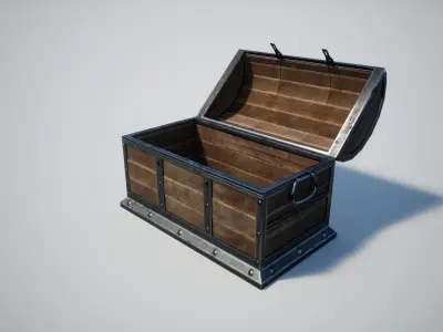 Medieval Chest Low-poly 3D model buy