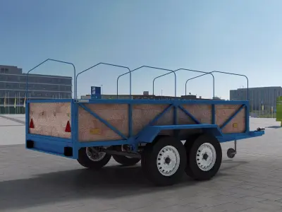 Two-axle trailer 3D model