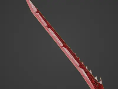 Stylized Lizard Blade PBR Low-Poly game ready Low-poly 3D model