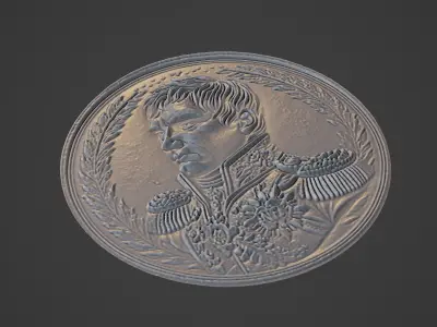 Napoleon Bonaparte Medallion 3D print model buy