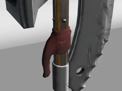 Stylized Steel Halberd Low-poly 3D model