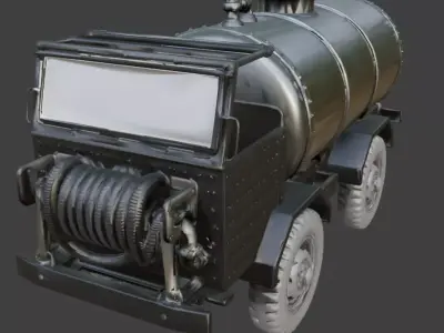 WWII Water Van 3D Model Low-poly 3D model
