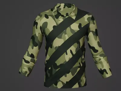 Military Soldier Clothing T-shirt Low-poly 3D model 32