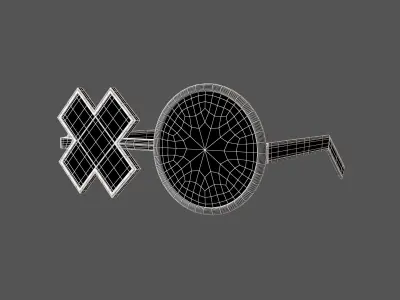 Cross And Circle Glasses v1 002 Low-poly 3D model