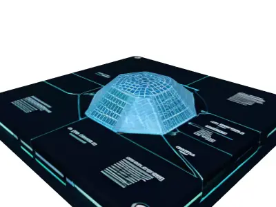 Futuristic DataSlate Holographic Cracks 3D model