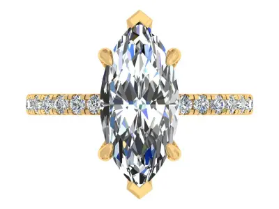 3 ct Marquise Solitary Ring 3D print model