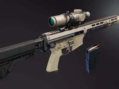 FN LICC IWS Rifle Low-poly 3D model