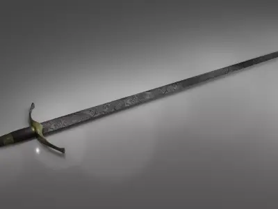 Crusader Damascus Blade Low-poly 3D model
