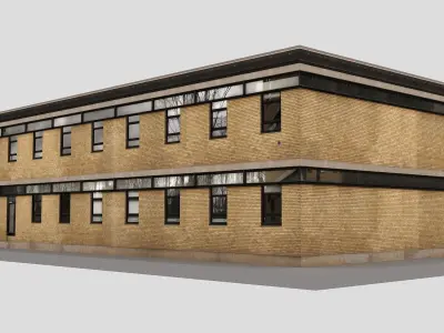 Realistic European City Block Building 20 Low-poly 3D model