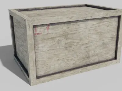 Wooden Crate Low-poly 3D model 5