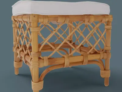 Bamboo chair Low-poly 3D model