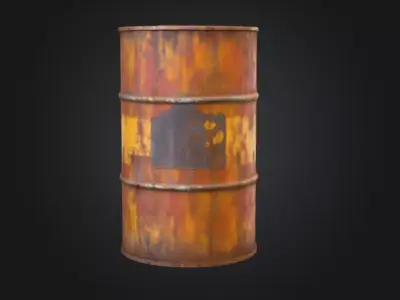Rusty Barrel Low-poly 3D model