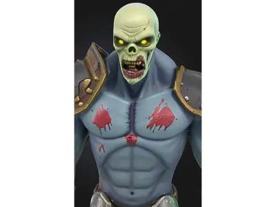 Stylized Undead Warrior Zombie Low-poly 3D model