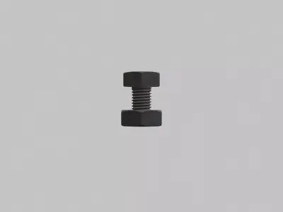 M 2 5 Hex Bolts and Nuts with Rusty Iron Texture Fine Threads 3D model
