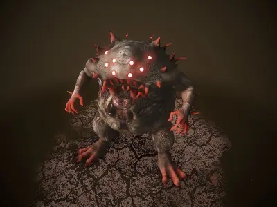 evil monster character smog  Low-poly 3D model