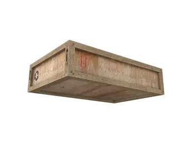 Old Wooden Cargo Crate 2 PBR Low-poly 3D model