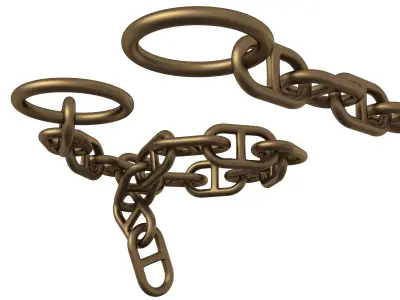 Piece of Anchor Ship Chain Low-poly 3D model