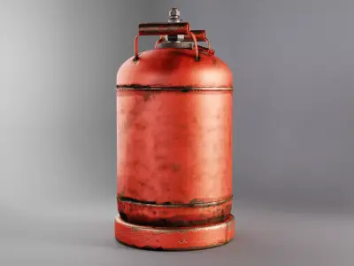 Gas Cylinder Low-poly 3D model 5
