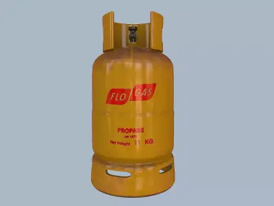 Gas Cylinder Yellow Low-poly 3D model