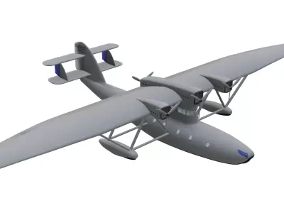 Bleriot 5190 Transatlantic Flying Boat Low-poly 3D model
