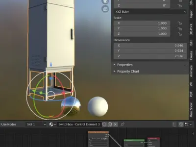 Electrical Control Box 3  Low-poly 3D model