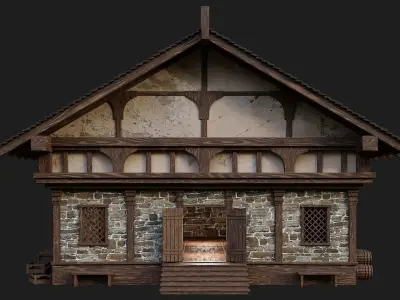Old Medieval Building 4K Textures GameReady 103 Low-poly 3D model