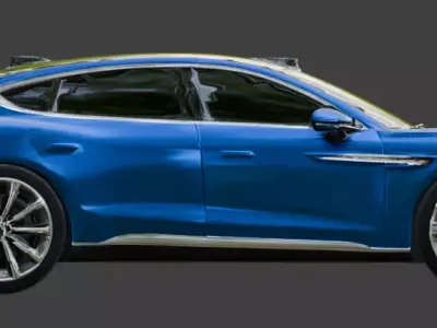 Blue All Terrain 4x4 and Luxury Sport Sedan Low-poly 3D model