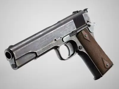 Colt M1911 Gun - Realistic 1911 Pistol Low-poly 3D model