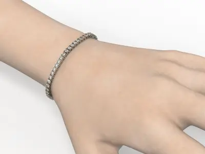 Diamond Tennis Bracelet 2mm50 3D print model