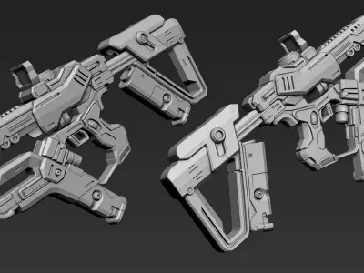 3D Printable Sci-Fi Weapon Part 5 3D model