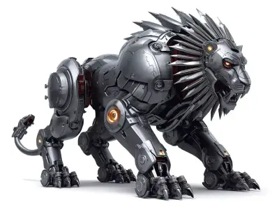 Sci-Fi Robot Assault Lion 3D Model Low-poly 3D model
