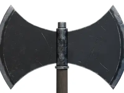 Double Blade Axe Low-poly 3D model