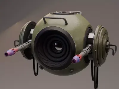 Sci-Fi Surveillance Drone - 3D Model 3D model