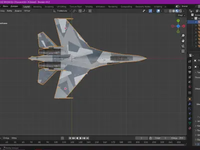SU-35 Low-poly 3D model