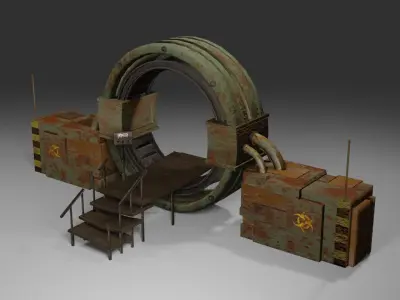 Realistic Old Rusty Portal 3D model