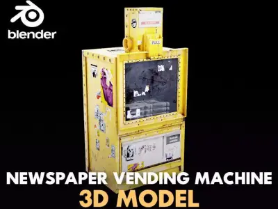 newspaper vending machine Low-poly 3D model
