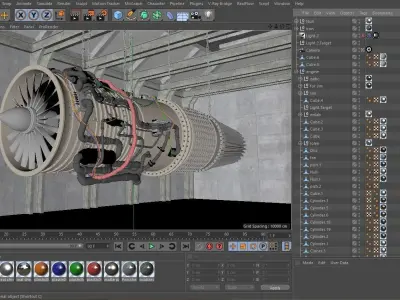 jet engine 3D model 7