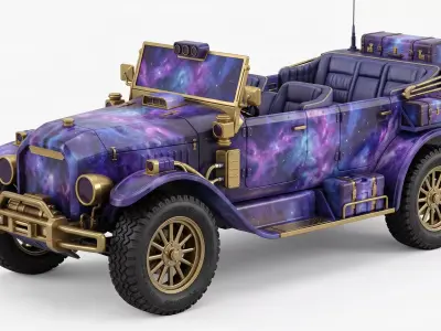 20th Century Galaxy Edition Brass Era Car 3D Model Low-poly 3D model